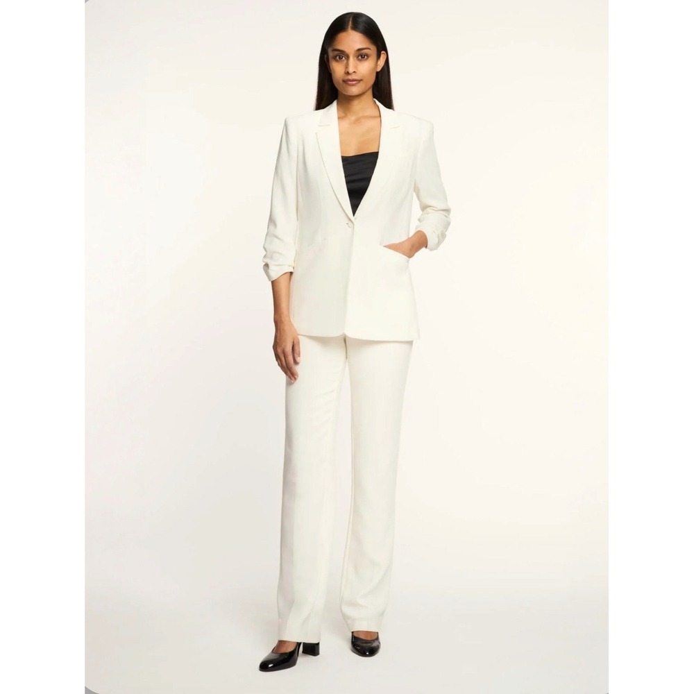 NEW CINQ À SEPT Crepe Khloe Ivory Blazer Size 0 NWT